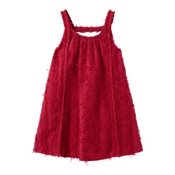 MANGO KIDS Obleka FLECOS bordo