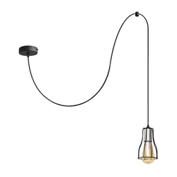 Luster na sajli TUBE 1xE27/15W/230V crna/hrom