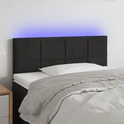 LED uzglavlje crno 80 x 5 x 78/88 cm baršunasto