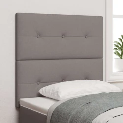 LED glava kreveta s LED trakama Sivo-smeđa 90 cm tkanina
