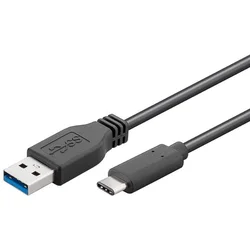 PremiumCord USB-C/male - USB 3.0 A/Male, črn, 1 m