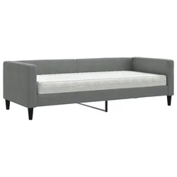 Vidaxl Dnevna postelja z vzmetnico temno siva 80x200 cm blago