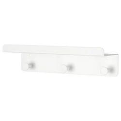 ENUDDEN Zidna polica s 3 kuke, bela, 30x8 cm