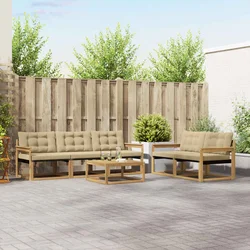 Set vanjskih sofa 6 pcs Bijela i bež 79 x 79 x 37 cm