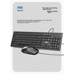 AOC Tastatura, Žičana, Crna + Miš, Crni