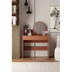 Hanah Home Sto za šminkanje Harmony Mini Round, 90 x 40 x 133 cm, Braon