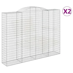 Lučne gabionske košare 2 kom 300x50x220/240cm pocinčano željezo