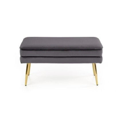 Halmar Tabure VELVA gray/gold (1p=1szt)