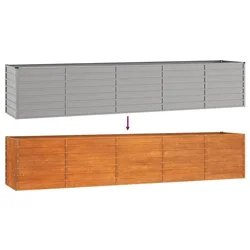 Povišena vrtna gredica boja hrđe 400 x 80 x 77 cm čelik COR-TEN