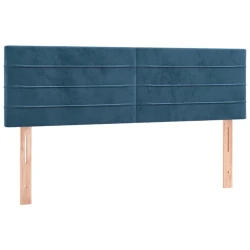 Vidaxl Posteljno vzglavje 2 kosa temno modro 72x5x78/88 cm žamet