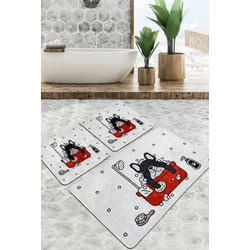 LEssentiel Maison Kupatilski otirač Dogs Shower, 3 komada, Sivi