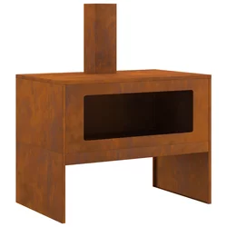 Kamin Smeđa 80 x 50 x 96 cm Čelik otporan na vremenske uvjete