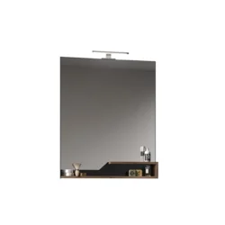 Ogledalo Galia sa led osvetlj. i policom 100x60cm boja drveta Orka