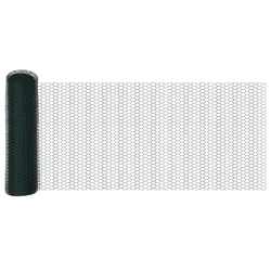 Vidaxl Šesterokotna ograja Zelena 0,8 x 10 m PVC