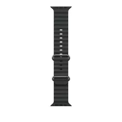 Apple Watch 49mm Band: Black Ocean Band - Natural Titanium Finish