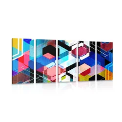 5-delna slika abstraktna geometrija - 100x50