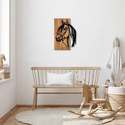 Wallity Zidna dekoracija Horse - 317, 40x3x58 cm, Smeđe boje