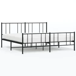 Vidaxl Kovinski posteljni okvir brez vzmetnice s podnožjem 180x200 cm