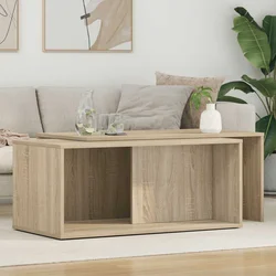 vidaXL Set kavno mizico 2 pcs Sonoma hrast Konstruiran les