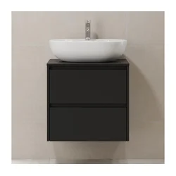 Kupaonski ormarić TRONDHEIM za umivaonik 60 cm, crni