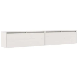 Zidni ormarići 2 kom bijeli 100 x 30 x 35 cm masivna borovina