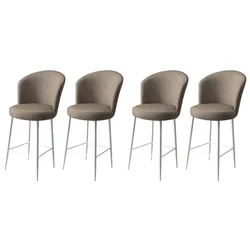 Hanah Home Set barskih stolica Fora, 4 komada, Bež-beli