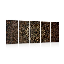 5-delna slika vintage Mandala v indijskem stilu - 200x100
