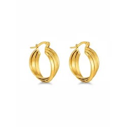 Cala Rose Uhani TRIPLE RIDGE HOOPS zlata