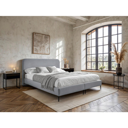 MID.YOU POSTELJA BOXSPRING x , tekstil, leseni material svetlo siva