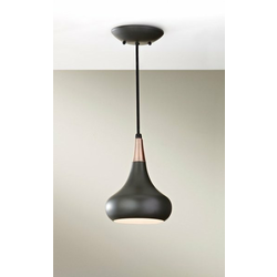 Feiss FE-BESO-P-S-DBZ -Luster na sajli BESO 1xE27/60W/230V prečnik 17,9cm crna/bakrena