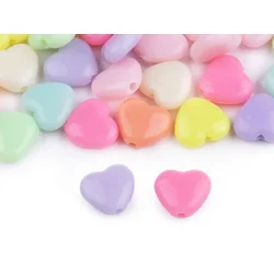 Plastične kroglice zvezda, srce, cvet 20 g - (13x13 mm) mix srce