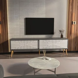 HANAH HOME TV polica Riso Anthracite White