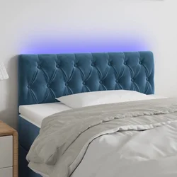 Vidaxl vidaXL Vzglavje postelje z LED diodo temno modro 100x7x78/88 cm žametno