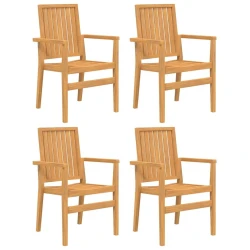 Složive vrtne stolice 4 kom 56,5x57,5x91 cm od masivne tikovine