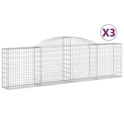Lučne gabionske košare 3 kom 300x30x80/100 cm pocinčano željezo