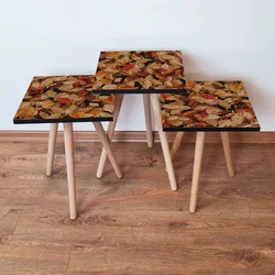 Hanah Home Set klub stočića 3Shp204, 3 komada, Narandžasta