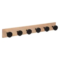 Čiviluk za odeću sa 6 kukica 58x7x8 mdf/pin crna five