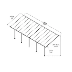 PALRAM povezovalni set EZ Link KIT (za nadstrešek za teraso Sierra), siv-transparent