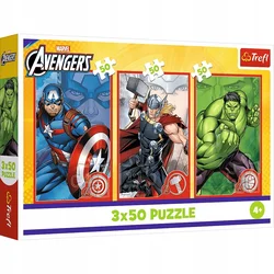 Trefl 34891 3x50 - Vaš junak/Disney Marvel Maščevalci FSC mešanica 70%