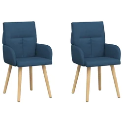 Trpezarijske stolice 2 pcs Tkanina Plava 60 x 56 x 96 cm