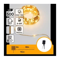 Aigostar - LED solarni božićni lanac 500xLED/8 funkcija 52 m IP65 topla bela 1200 mAh