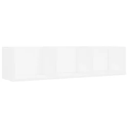 Zidna polica za CD-ove bijela 75 x 18 x 18 cm konstruirano drvo
