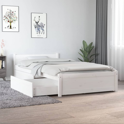 Okvir za krevet s ladicama bijeli 90 x 190 cm jednokrevetni