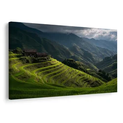 Slika zelene riževe terase - 90x60