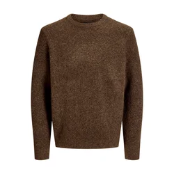 JACK & JONES Pulover JPRBLASIMON pikčasto rjava