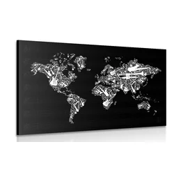 Slika glasbeni zemljevid sveta - 30x20