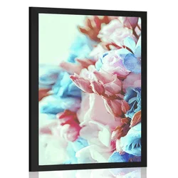 Plakat barviti šopek vrtnic - 60x90 silver