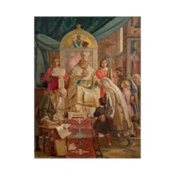 Canvas Slika na platnu Sveti Sava blagosilja Srpčad-Uroš Predić, 60x80 cm