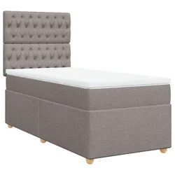 Vidaxl Box spring postelja z vzmetnico taupe 90x190 cm blago