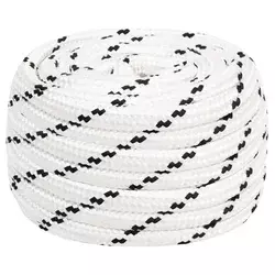 Pleteni brodski konop bijeli 20 mm x 50 m poliesterski